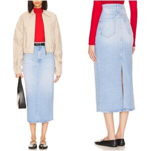 NWT Mother The Pencil Pusher Denim Midi Skirt in Limited Edition Size 27 $248